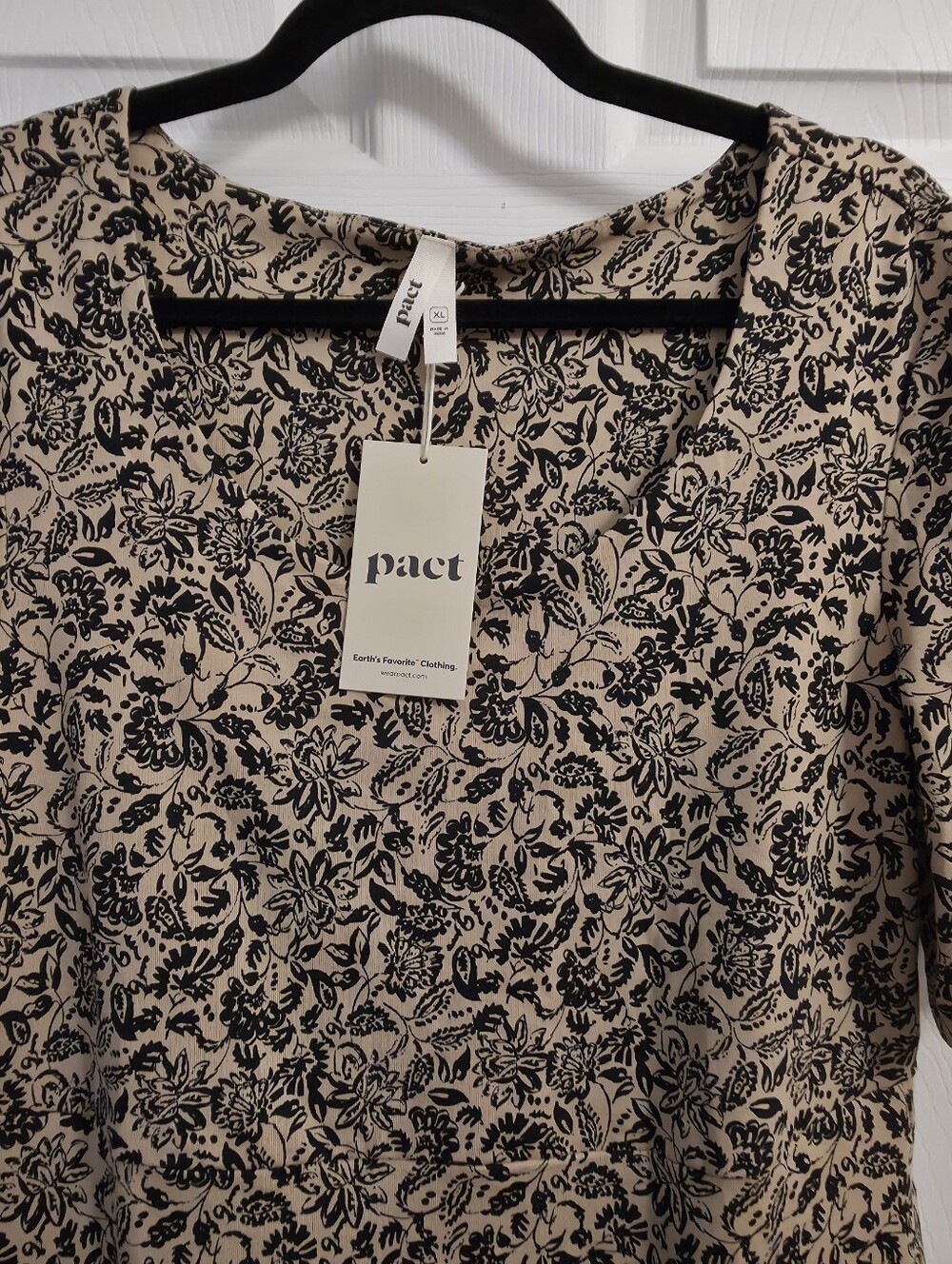 Pact Organic Paisley Blossoms Fit & Flare Midi Dress, XL - Picture 4 of 7